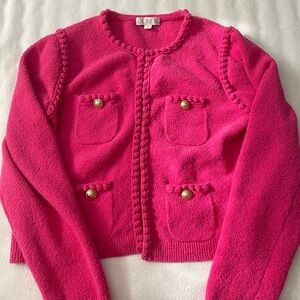 J. Crew fuschia boucle lady jacket